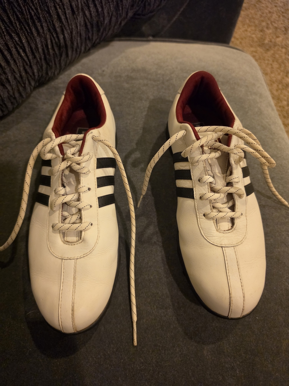 Adidas Golf Shoes Men’s 7.5 White Black Spikeless Cleats Athletic Sneakers